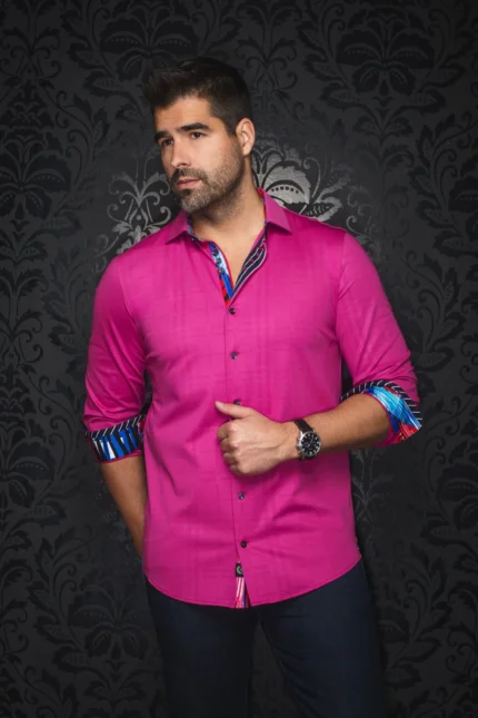 Au Noir Stretch Shirt | Capazza Fuchsia